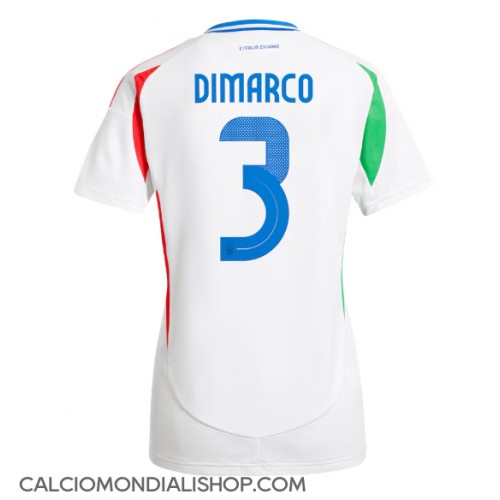 Maglie da calcio Italia Federico Dimarco #3 Seconda Maglia Femminile Europei 2024 Manica Corta